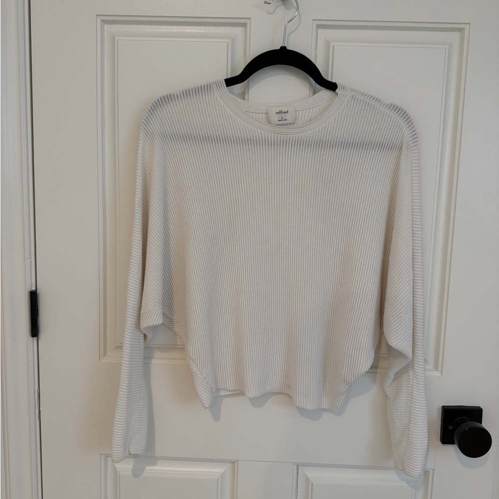 Wilfred White Ribbed Knit Top